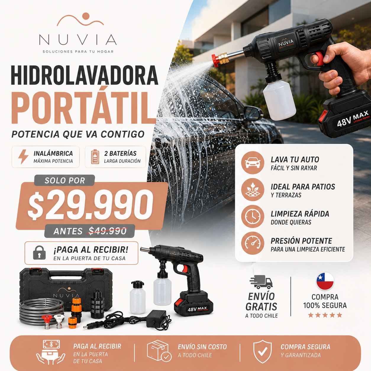 Hidrolavadora Portatil Inalambrica